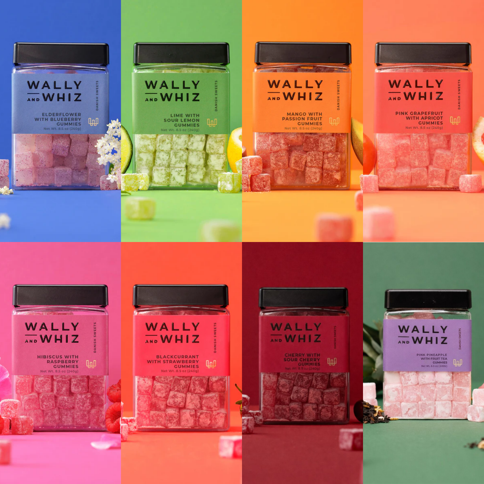 Wally and Whiz Flavor Bundle 8 x 240g – Sweetish Candy- A Swedish