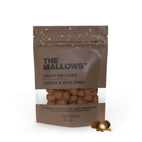 The Mallows: Crispy Mallows with Cookies and Milk Chocolate 90g, BEST BY: September 26th, 2025