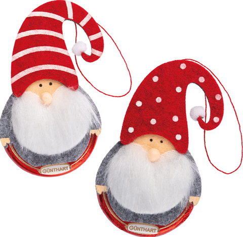 Günthart Felt Santa Tree Ornament (2 Designs) Pralines Coin