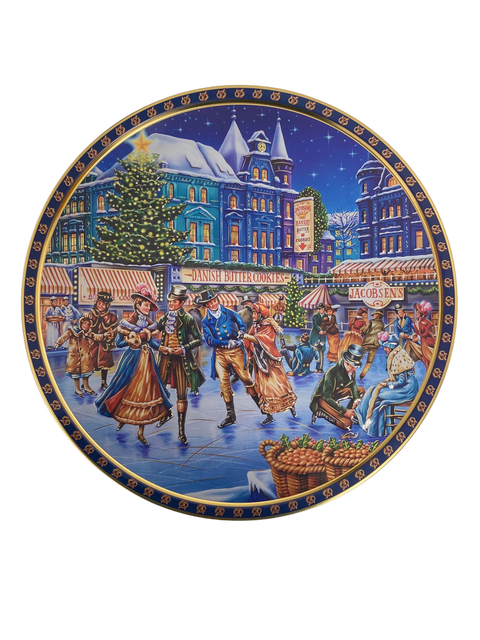 Jacobsens Skating Rink Danish Cookie Tins 24oz
