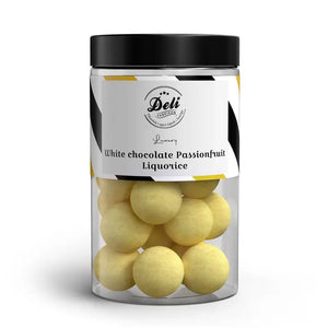 Delifabriken White Chocolate Passionfruit Liquorice 220g
