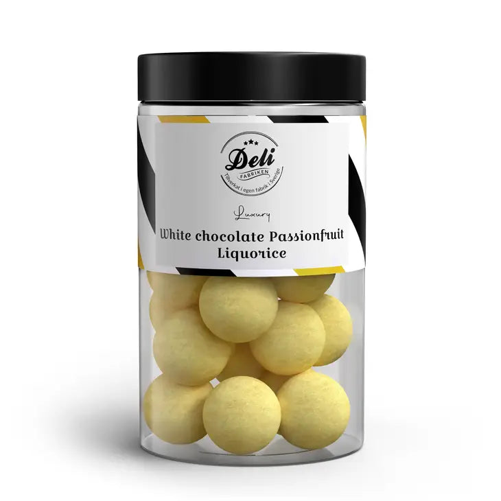 Delifabriken White Chocolate Passionfruit Liquorice 220g