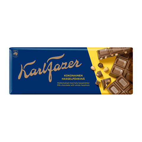 Fazer Milk Chocolate with Whole Hazelnuts Bar 200g
