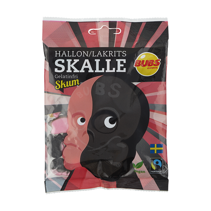 BUBS Raspberry and Licorice Foam Skull 90g