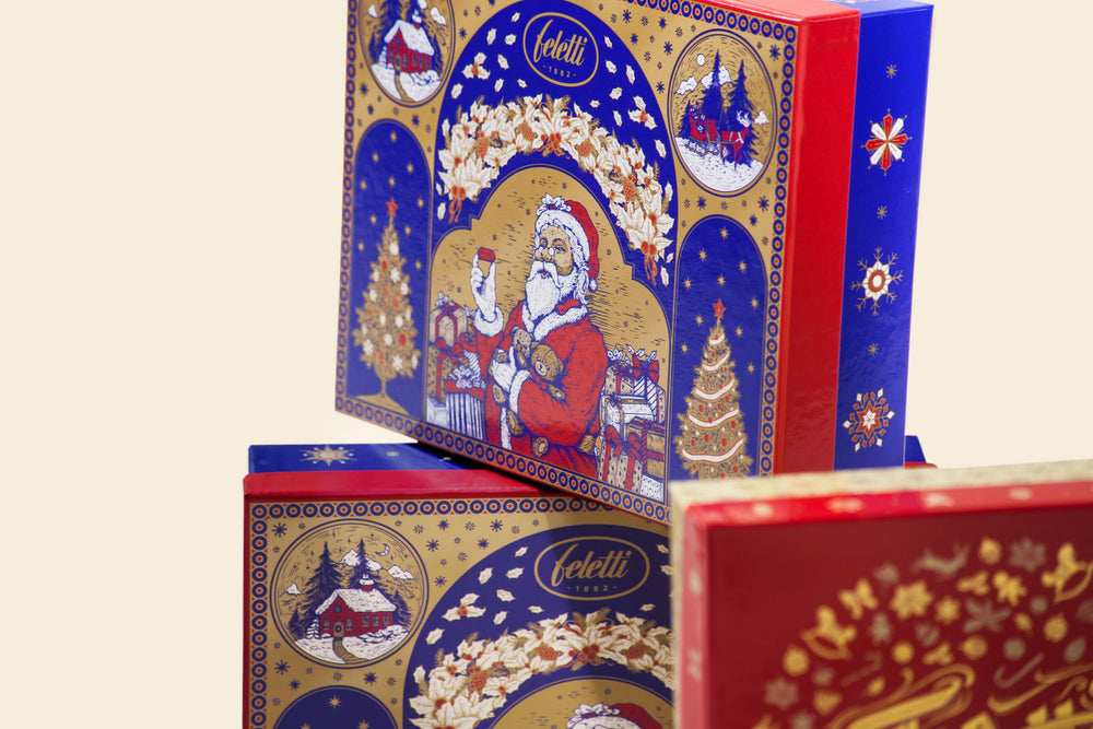 Feletti Christmas Story Gift Box with Dark Chocolate Pralines and Hazelnut 250g