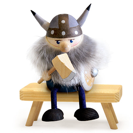 Sitting Guarded Viking Wooden Ornament