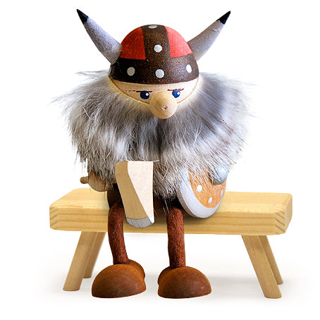 Sitting Guarded Viking Wooden Ornament