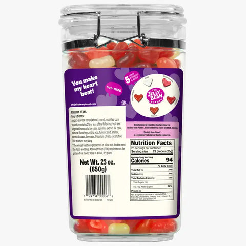 The Jelly Bean Planet Heart Jar 23oz