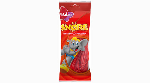 Malaco Snöre Jordgubb/Strawberry Licorice 92g, BEST BY: April 2, 2025