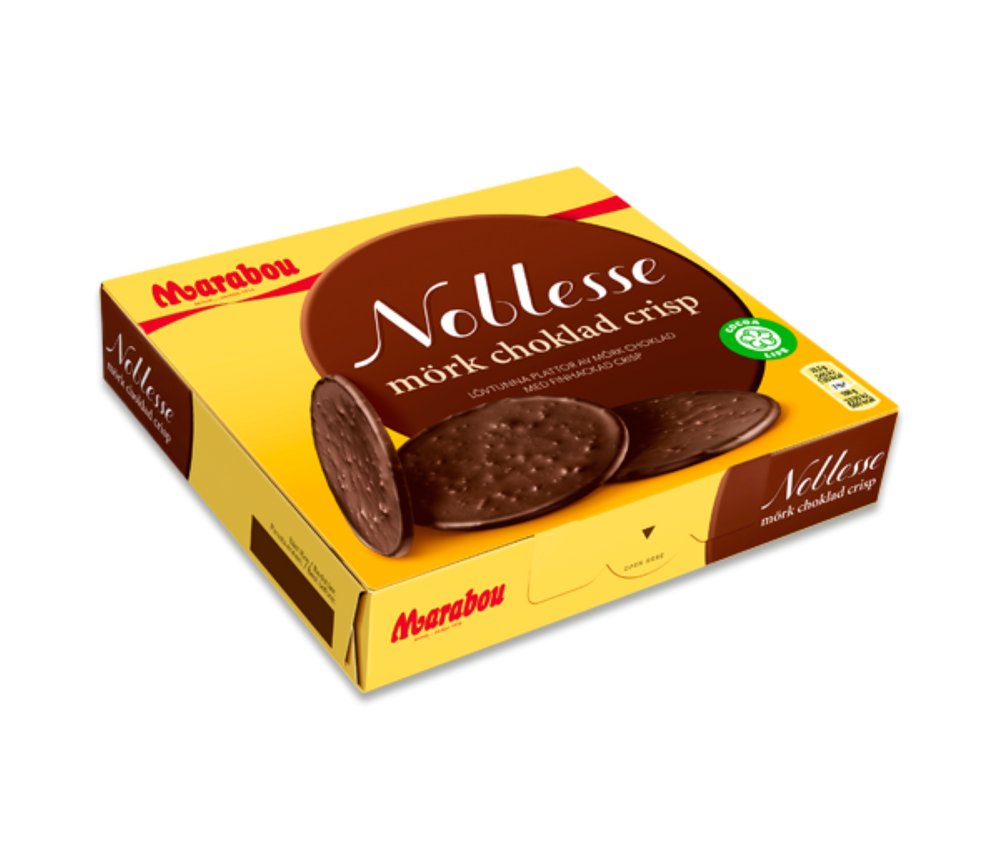 Marabou Noblesse Dark Chocolate Crisps 150g Box