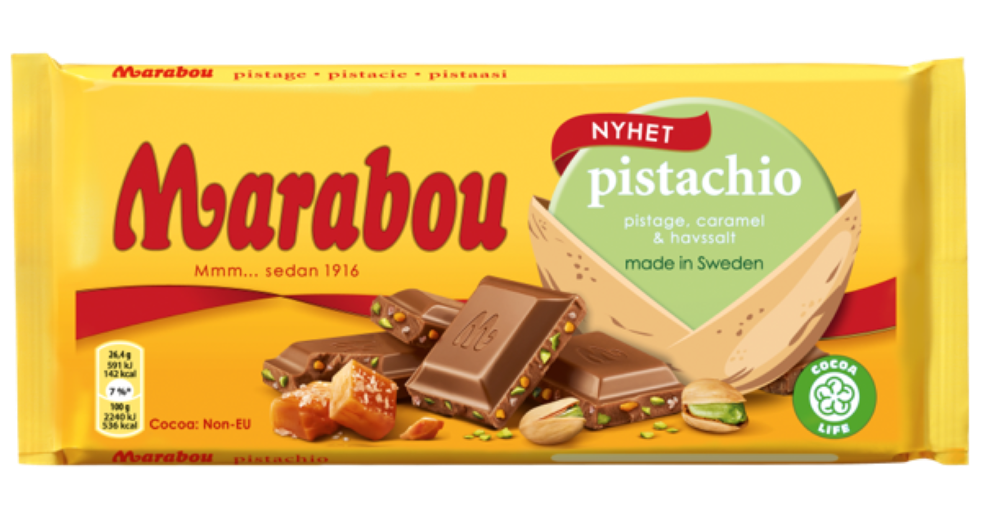 Swedish Chocolate Bundle: 3x Marabou Mint Crisp Bars (160g Each) + Mini Sweden Flag – Nordic Gift