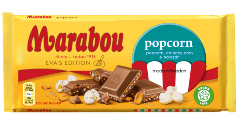 Marabou Popcorn 185g, BEST BY: January 1, 2024