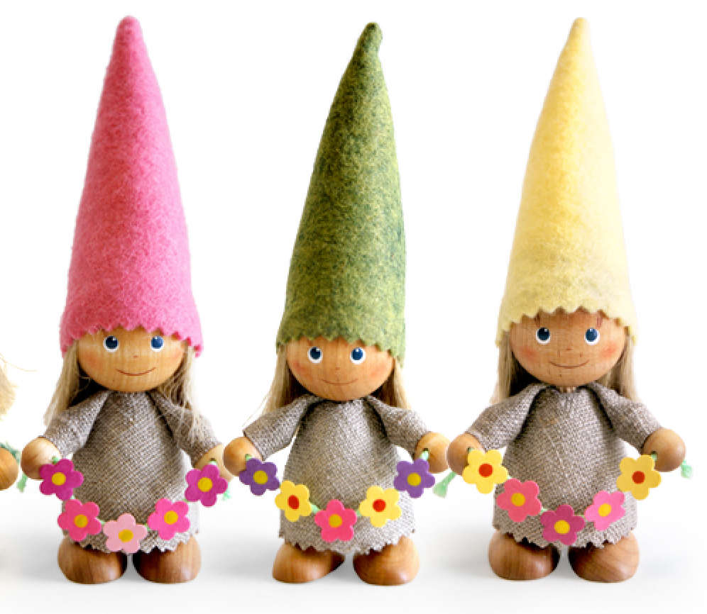 Summer Nordic Girl with Flower Garlands Tomte Ornaments