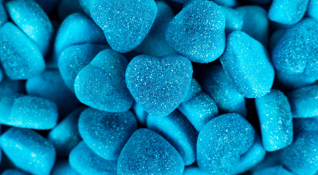 Sour Blue Raspberry Gummy Hearts – Sweetish Candy- A Swedish Candy Store