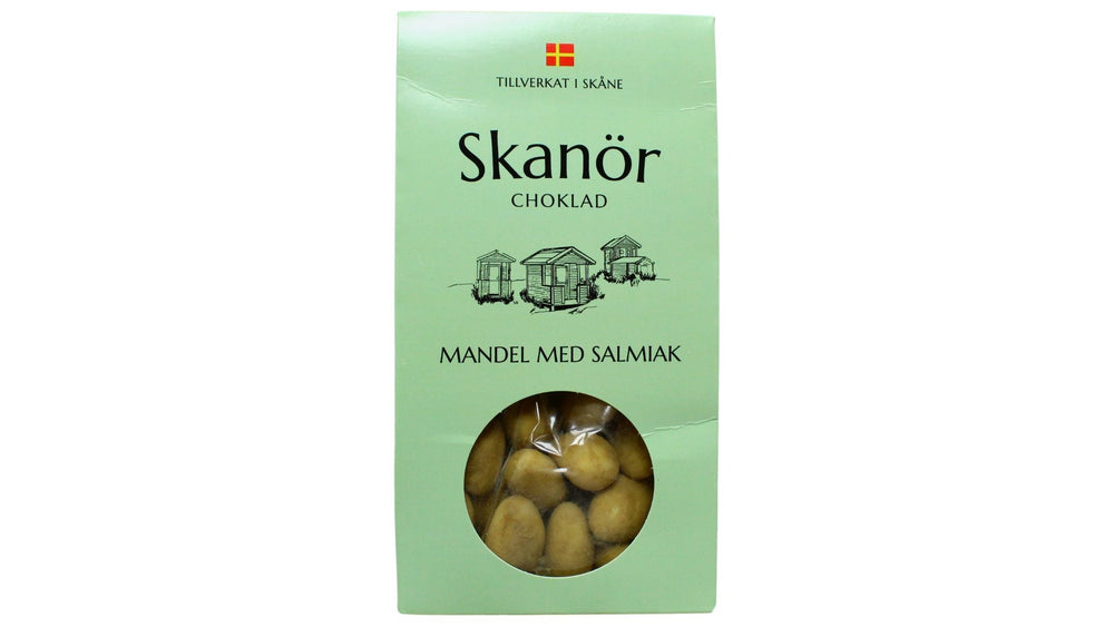 Skanör Choklad: Mandel Med Salmiak, BEST BY: February 9, 2023
