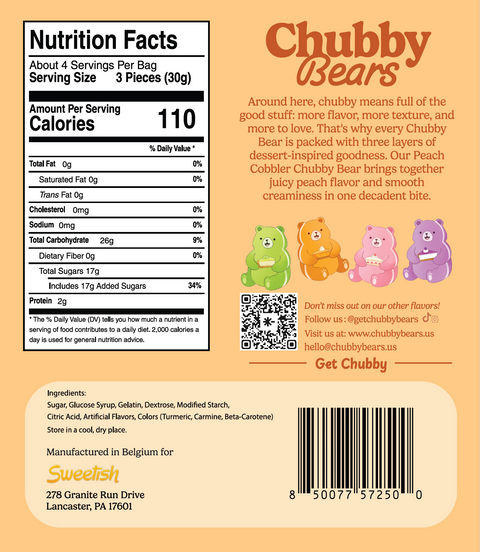 Chubby Bears: Peach Cobbler 4.2oz