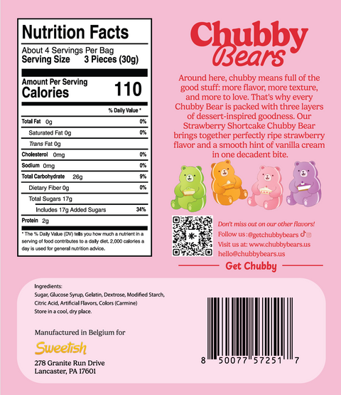 Chubby Bears: Strawberry Shortcake 4.2oz