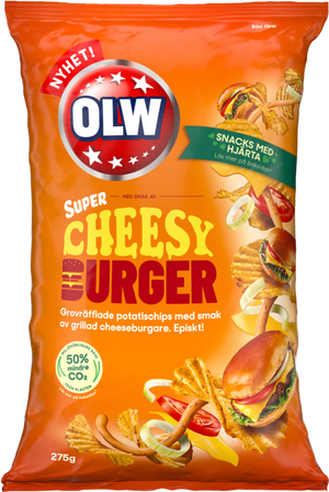 OLW Cheesy Burger Chips 175g Bag