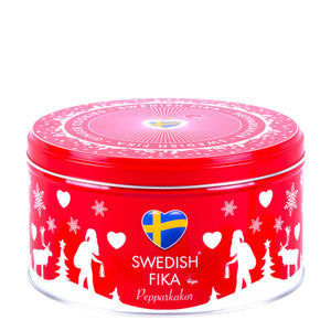 Swedish Fika "Pepparkakor" Gingerbread Cookie Tin - 10.58 oz.