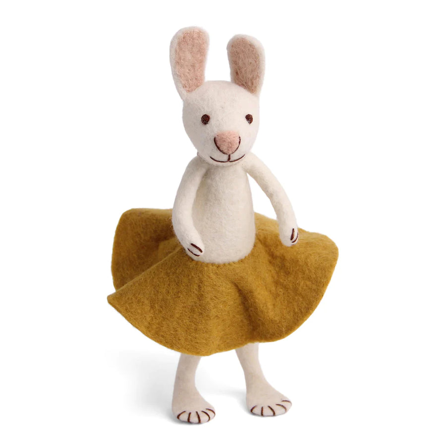 Danish Large White Bunny with Yellow Skirt