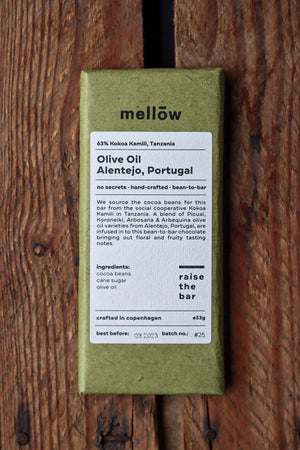 Mellow Olive Oil Alentejo, Portugal 53g Chocolate Bar