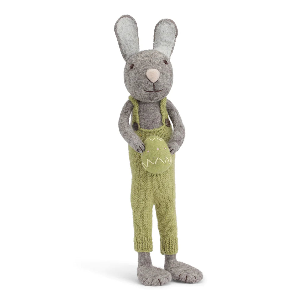 Danish Large Grey Bunny with Pants and Egg