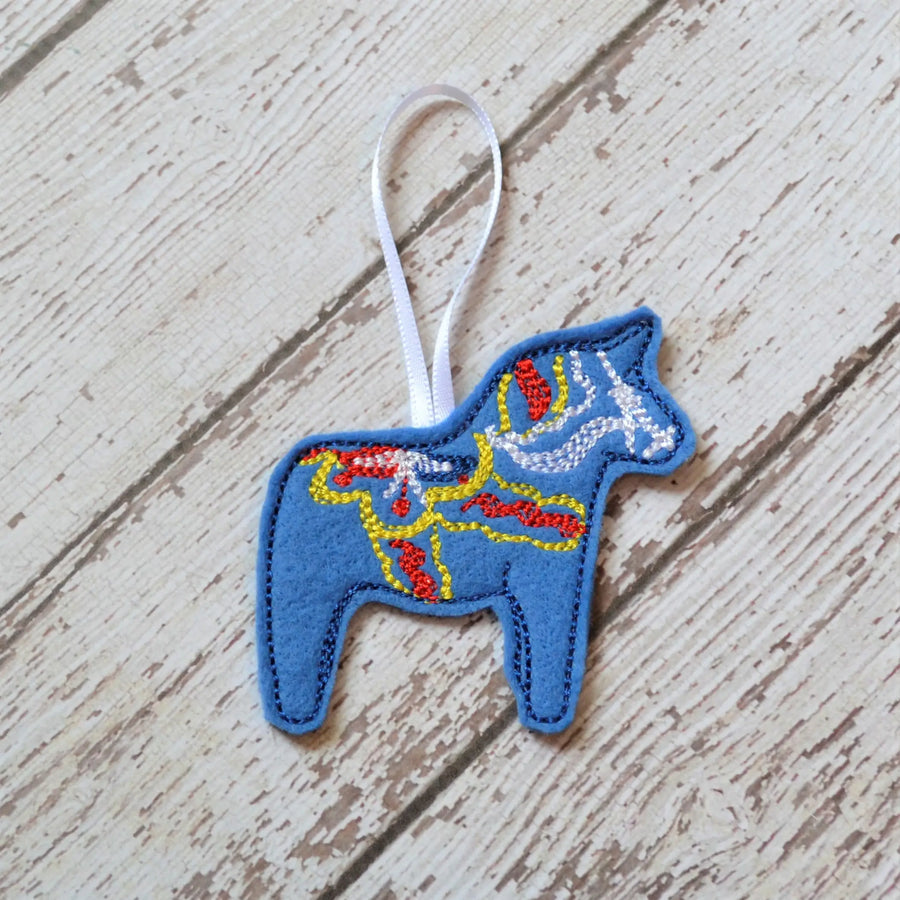 Dala Horse Embroidered Felt Ornaments