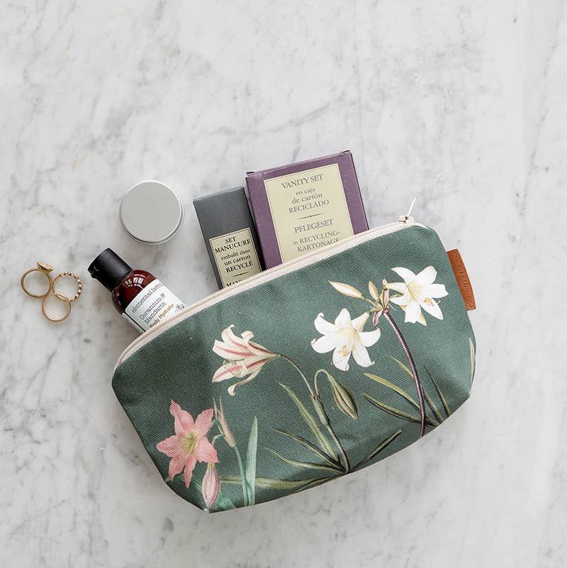 Amaryllis organic cotton cosmetic bag