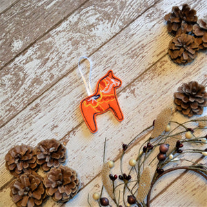 Dala Horse Embroidered Felt Ornaments