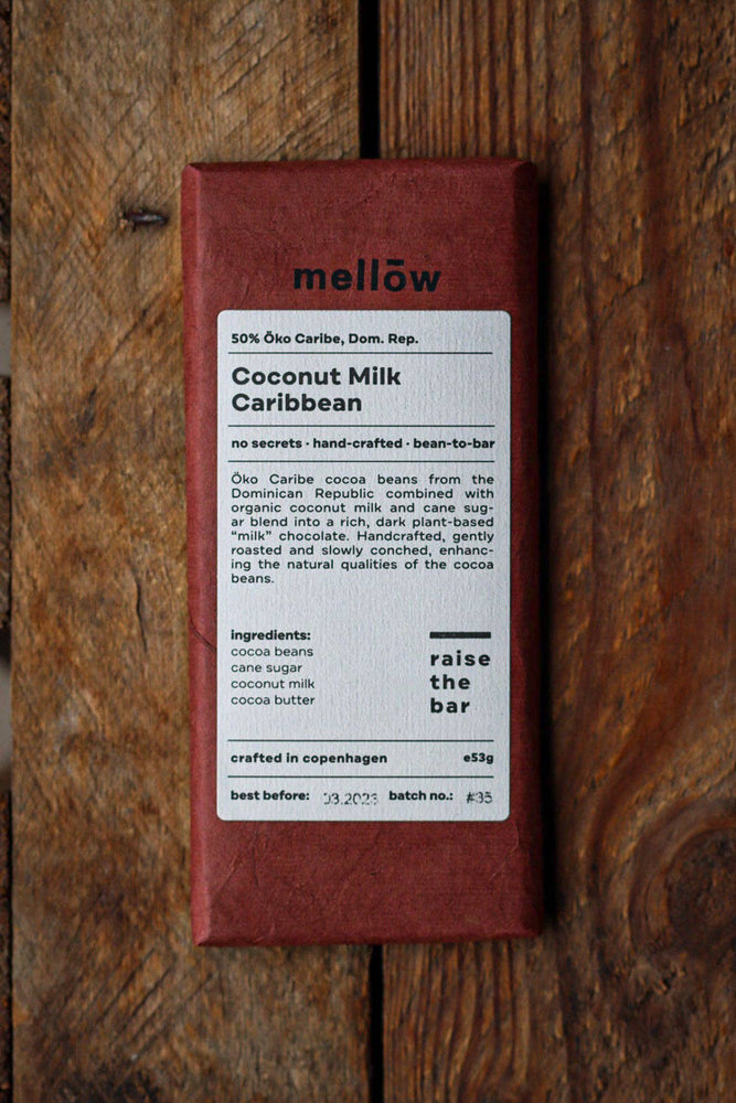 Mellow Coconut Milk, Caribbean 53g Chocolate Bar