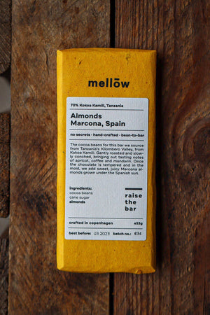 Mellow Almonds Marcona, Spain 53g Chocolate Bar