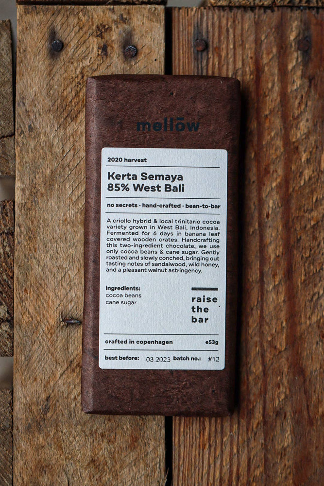 Mellow Kerta Semaya 85%, West Bali 53g Chocolate Bar