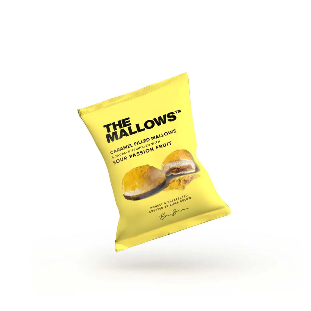 
            
                Load image into Gallery viewer, The Mallows Singles: Caramel Filled Mallows + Sour Passion Fruit 11g
            
        