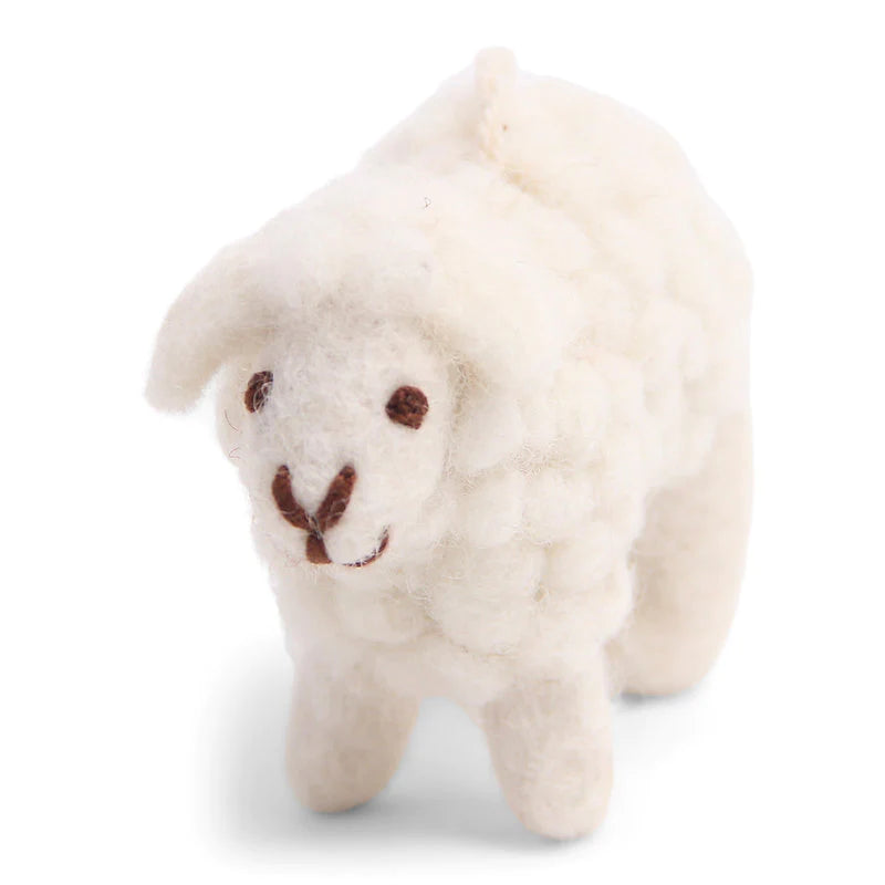 Danish Felt Mini Sheep Ornament, White