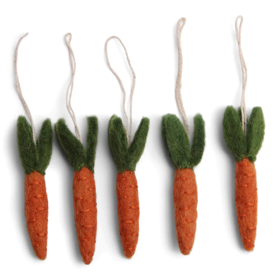 Danish Felt Carrot Ornaments