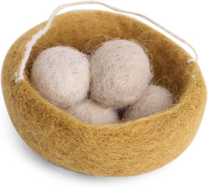 Danish Felt Nest Ornament, Ochre