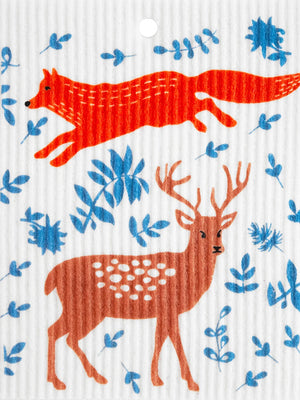 Swedish Wash Towel, Fox and Deer