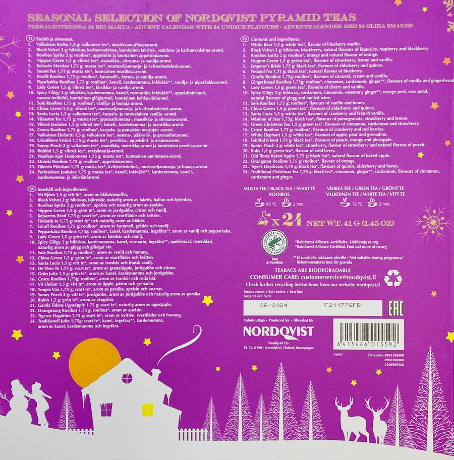 Nordqvist Assorted Pyramid Teas Advent Calendar