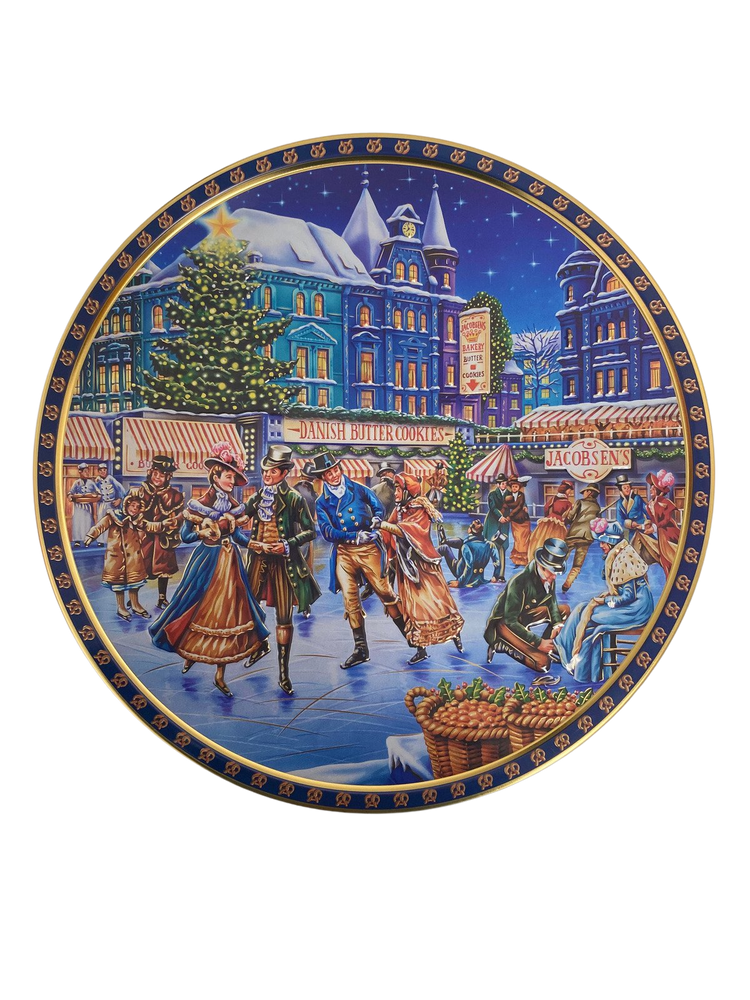 Jacobsens Skating Rink Danish Cookie Tins 24oz