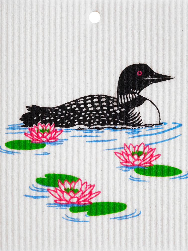 
            
                Load image into Gallery viewer, Swedish Wash Towel, Loon in Water Lilies by Harry W. Smith
            
        