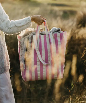 OMOM Pink Striped Tote Bag