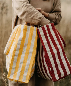 OMOM Rusty Red Striped Tote Bag