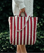 OMOM Rusty Red Striped Tote Bag
