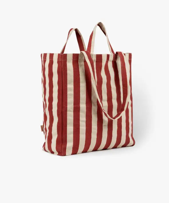 OMOM Rusty Red Striped Tote Bag