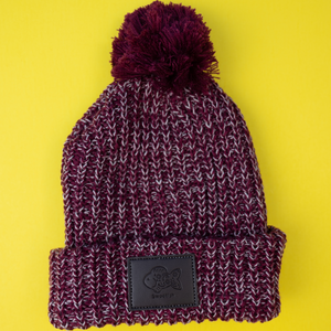 Sweetish Pom-Pom Beanie with Patch