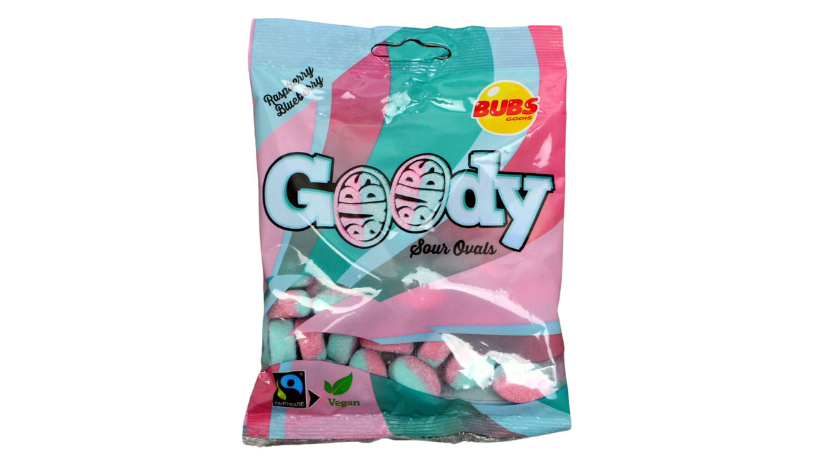 BUBS Goody Sour Raspberry and Blueberry Ovals 90g – Sweetish Candy- A ...