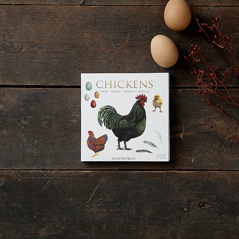 Square Cards Chickens- 8 Quality Cards Made in Europe