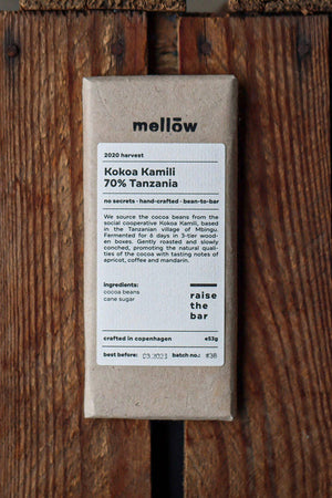 Mellow Kokoa Kamili 70%, Tanzania 53g Chocolate Bar