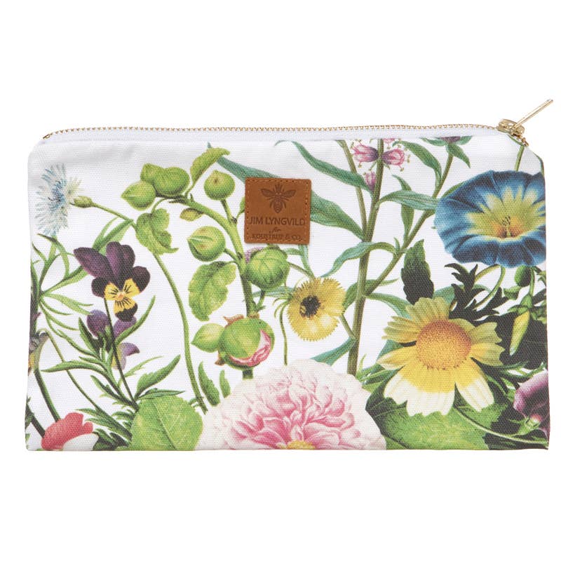 A flower garden Cosmetic bag - 100 % organic cotton