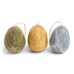 Danish Felt Marbled Egg Ornaments (set of 3)